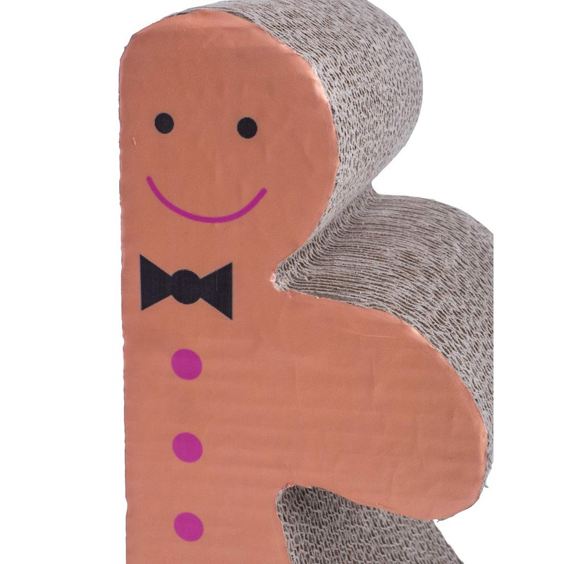 Petface Gingerbread Man Cardboard Scratcher Pack of 1, Brown