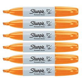 Sharpie Permanent Markers, Chisel Tip, 6-Count (Orange)