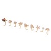 9pcs Nose Studs Set Golden Stainless Steel L Shape Shiny