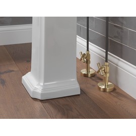 Delta Faucet 1/2" x 3/8" Straight Supply Stop Valve with Contemporary Handle Gold, Water Shut Off Valve, Brass Shut Off Valve, 1/4 Turn Shut Off Valve, Champagne Bronze DT021201-CZ