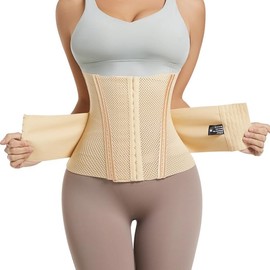 MISTHIN Waist Cincher Belly Tummy Control Shapewear Women Wrap Corset Trimmer Belt Waist Trainer Shaper For Women (Nude, X-Small)