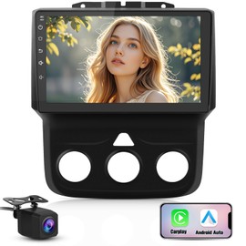 2GB+64GB Car Radio for Dodge Ram 1500 2500 3500 2013-2019,Wireless Wire CarPlay/Android Auto GPS DSP RDS,Upgrade BT 5.0 WiFi 5G and 9" HD IPS Display Rearview AM/FM Stereo with Camera Manual AC
