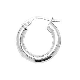 925 Sterling Silver Ladies Hoop Earrings - 10mm WJS1904@723MM10