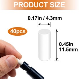 Lekgavd 40 Pcs White Refill Erasers for Propelling Pencils, Universal Traceless Eraser Replacement, Mechanical Pencil Eraser Refills for Office, Notebook