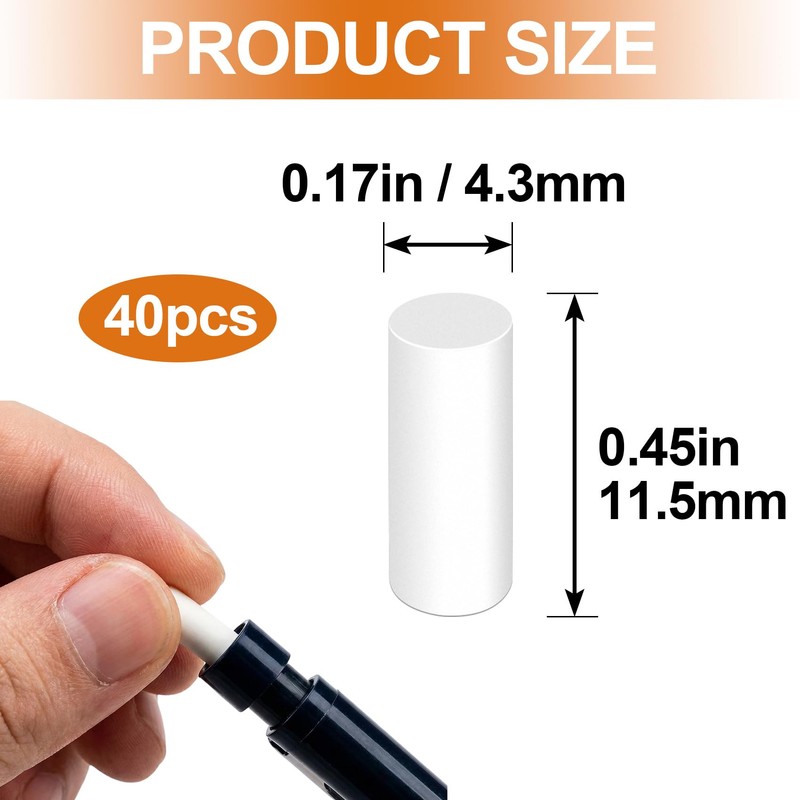 Lekgavd 40 Pcs White Refill Erasers for Propelling Pencils, Universal