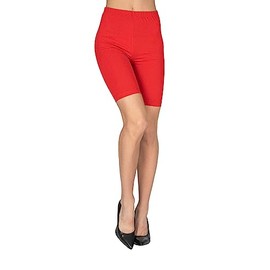 looksy Women's Short Leggings Cotton Cycling Shorts Knee-Length Summer Cycling Shorts Yoga Sports, red