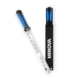 MINOVA Insulation Knife with Sheath Stainless Steel Blade 11” Double Sided Insulation Cutter for Cutting Mineral Wool Insulation Sod Cutter Garden Knife for Lawn Repair (1)