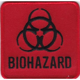 Unbranded BIOHAZARD (Black/Red) Embroidered Patches 3"x3"