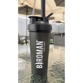 Vaso Shaker Para Proteína Con Capacidad De 600ml Birdman Color Negro                                                                                  