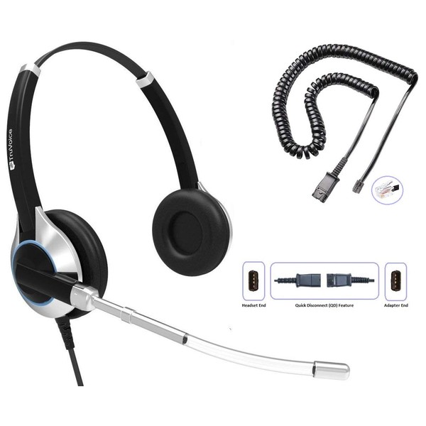TruVoice HD-350 Deluxe Double Ear Headset with Noise Reduction Voice