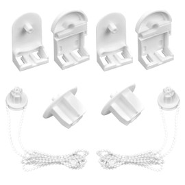 Plastic Roller Blind Repair Kit, 2 Sets Curtain Roller Blind Accessories, 25mm Roller Blind Mounting Brackets with Beaded Chain, Roller Blind Fittings for Fixing Curtain Blinds Shades Windows