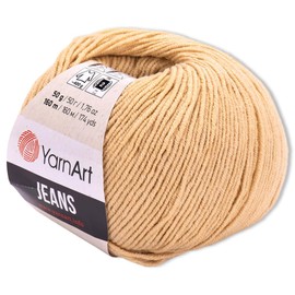 Frida's Wollhaus YarnArt 50 g Jeans Knitting Crochet Amigurumi Baby Wool Pastel Colours 63 Colours (07 | Sand)
