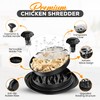 Large Chicken Shredder with Transparent Lid, Brush & Tongs -