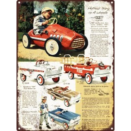 1961 Speedway 500 Pace Setter Car Toy Pedal Car Fire Metal Sign 9x12" A069