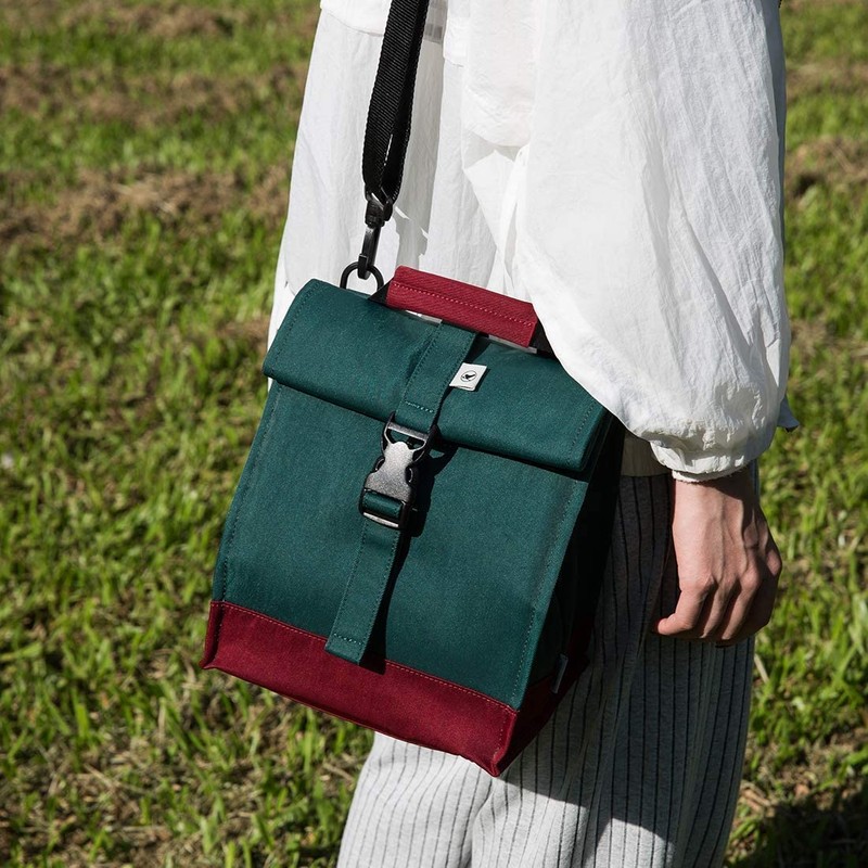 SUNNY BIRD Insulated Lunch Bag Rolltop Lunch Box Tote Lunchbox