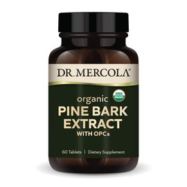 Dr. Mercola Organic Pine Bark Extract, 30 Servings (60 Tablets), With OPCs, Dietary Supplement, Antioxidant Support, Non-GMO, Certified USDA Organic