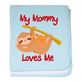 CafePress My Mommy Loves Me Sloth Baby Blanket, Super Soft Newborn Swaddle