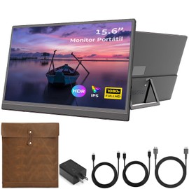 YIYAHA Monitor Portatil, 15.6 Pulgadas IPS FHD 1080P USB Tipo C Pantalla Porttil para Laptop, Portable Monitor de Juego con HDMIUSB C para MacBook,...