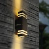 LANFU LED Wall Sconce Waterproof Porch Light 12W, Black Modern