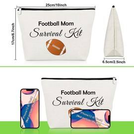 Football Mum Gifts Soccer Mom Gifts Makeup Bag Thank You Gifts for Football Team Leader Teacher Football Coach Gifts for Women Cosmetic Bag Football Player Gifts Christmas Birthday Gifts Travel Pouch