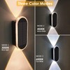 Solar Fence Lights Outdoor - 3000/4000/6000K 3 Modes,Up & Down