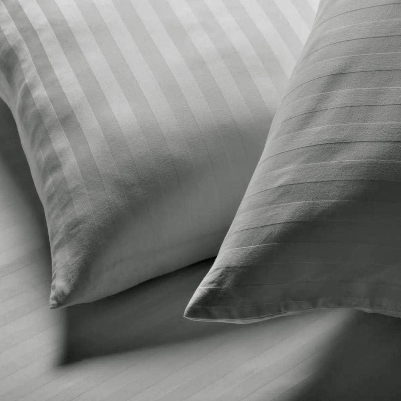 Ev Dekor® Double Duvet Cover Set Hotel Quality Stripes Satin