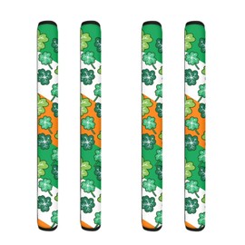 NETILGEN St.Patrick's Day Refrigerator Door Handle Covers Pack of 4, Kitchen Appliance Armrest Decoration Mat Non-Slip for Fridge Dishwashers Microwave Home Kitchen Decor,Green Leaf