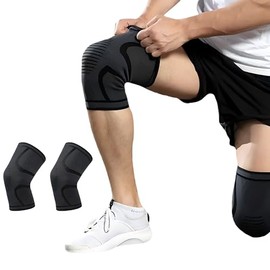 Rodilleras Deportivas 1 par con Silicón Antideslizante Nylon Transpirable para Running, Baloncesto, Ciclismo Rodilleras Elásticas 3 Tallas Compresión 