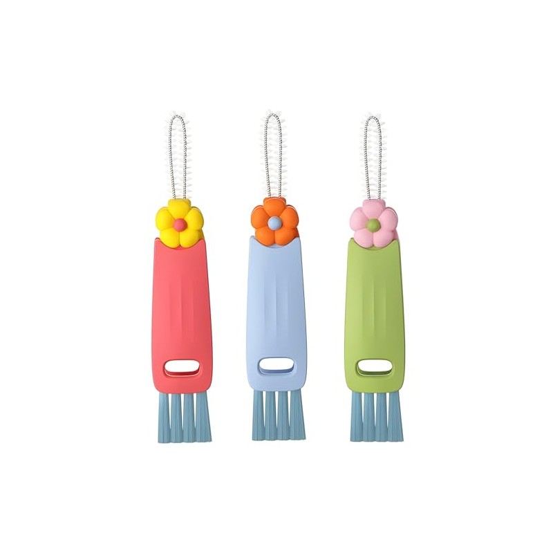 Kit de 3 Cepillo para Botellas,Cepillo de limpieza para vajillas