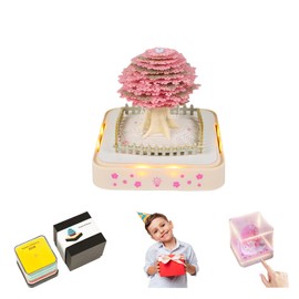 Atlodas TimePiece Calendar, 2025 Desk Calendar With LED Lights, 3D Memo Pad 3D Art Calendar Gift (2025, Cherry Tree)