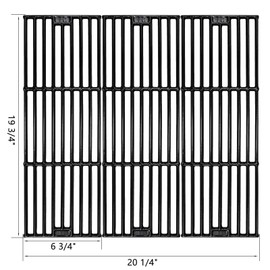 Hisencn Porcelain Cast Iron Cooking Grates for Char-Griller Duo 5050, 3001, 5650, 3008, 3030, 3725, 4000, 2121, King Griller 3008 5252, 19.75 inch Coated Cast Iron Grill Grids Replacement