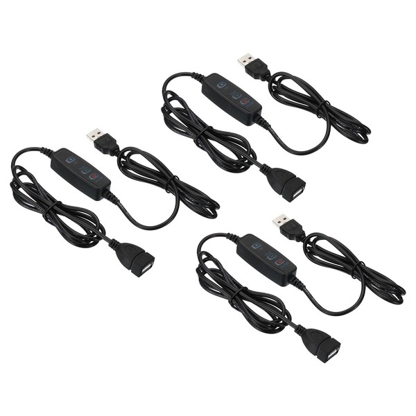 PATIKIL 3PCS LED Strip Dimmer Switch USB Female to Male