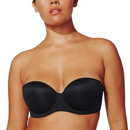 ThirdLove Classic Strapless Bra, Underwire, High Support, Removable Straps & No-Slip Silicone Grip, Supportive Bras for Women Black