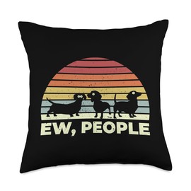 Long Haired Dapple Dachshund Gifts For Women Cute Wiener Dog Mom Doxie Weenie-Dackel & Dachshund Women Throw Pillow, 18x18, Multicolor