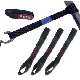 MAGMA 4 Lashing Loops | Straps with 2 Connections | 1000 Kgf/Piece | 30 cm Long | 25 mm Wide | EN-12195-2 | Black | Motorcycle Strap | Soft Loops for Bike Carriers, Trailers, Quads, ATV