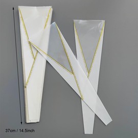 HYMAOME 50pcs Single Rose Packaging Bags Flower Bouquet Wrapping Sleeves Plastic Clear Cello Bags Wrappers, Wrapped Roses for Mom/Teachers