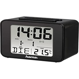 Hama Cube Digital Table Clock Black Rectangular