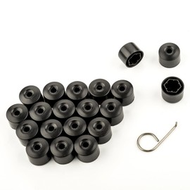 LST 20x Sechskant Radschraube Abdeckkappen Felgen Kappen Set 17 mm schwarz matt