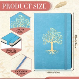 Dispowreath 18 Pcs Life Tree Subject Notebooks A6 Leather Lined Small Notebooks with Pen Holder Hardcover Pocket Notepad Colorful Writing Journal for Women Men School Office Travel (Cute Color)