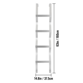 HomiShare Egress Ladder 4-Step Basement Egress Ladder, 400LBS Load Capacity Aluminum Basement Ladder, 63"x14.8"(LxW) Egress Window Ladder with Silver Polished Surface Use for Egress Window Well