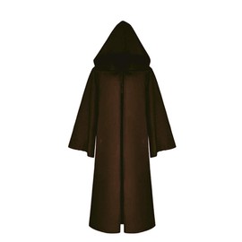 Cos2be Medieval Priest Monk Robe-Hooded Cape Cloak (XX-Large, Coffee Hooded)