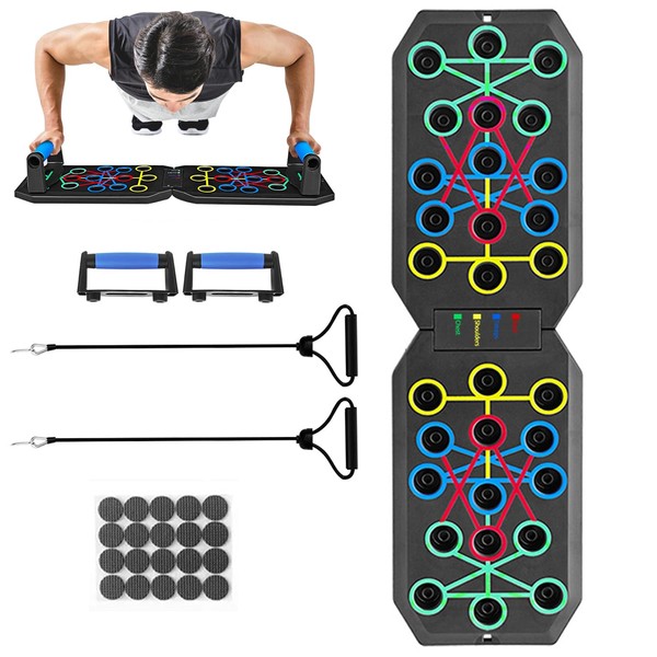 Push Up Board Fitness, BESUNTEK Foldable Multi-Function Exercise Board with