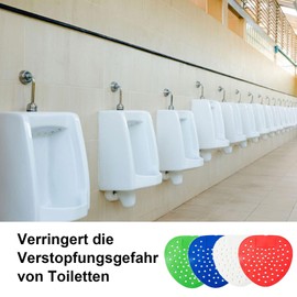 Urinalsieb, 12 Stück Urinalsieb Spritzschutzmatte, Urinal-Einlag mit Duft, für öffentliche Toiletten, Toiletten in Einkaufszentren, Restauranttoiletten, Rot, Blau, Grün, Weiß