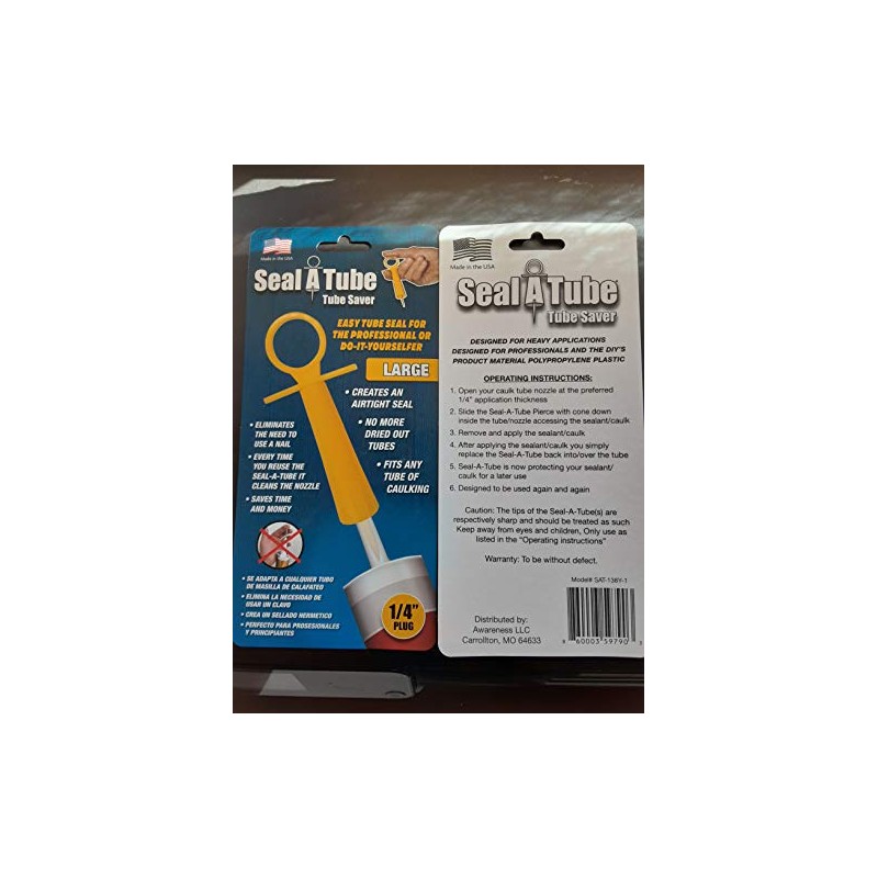 Seal-A-Tube Caulk Saver Large, Yellow