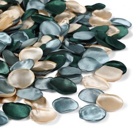 800 PCS Wedding Silk Rose Petals: Green Champagne Fake Petals - Artificial Flower Girl Scatter Petals for Weddings and Events