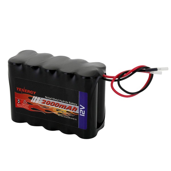 Tenergy NiMH Battery Pack 12V 2000mAh High Capacity Rechargeable Battery w/Bare Leads Replacement Battery Pack for DIY, Medical Equipments, LED Light Kit, RC Models, Portable 12V DC Devices and More