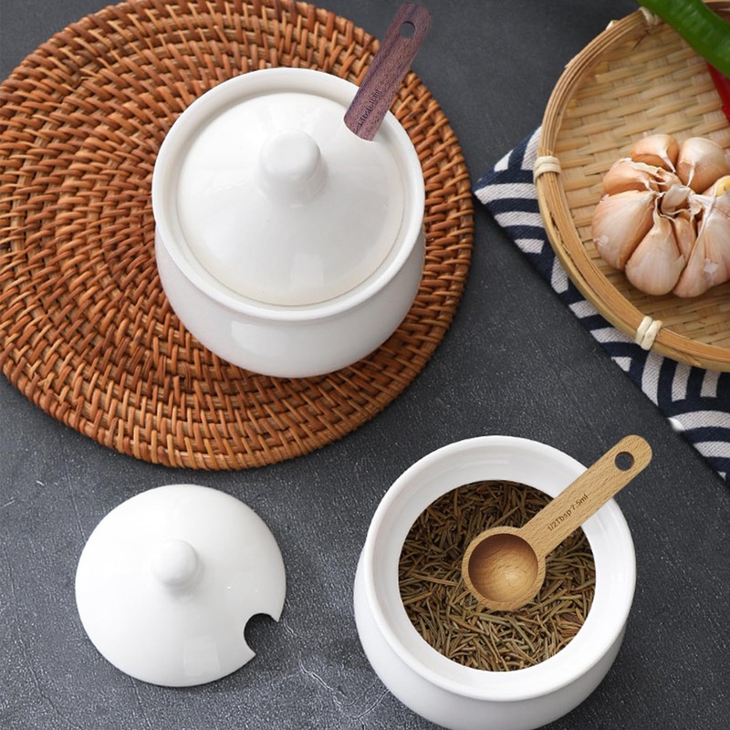 2 Coffee Measuring Spoons, Wooden Coffee Spoons, Wooden Salt Spoons,