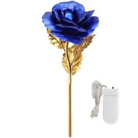 Gold Foil Rose Valentine's Day Gift Lighting Last Forever Love Girlfriends Wives Wedding DecorBlue