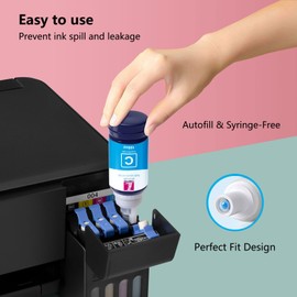 LNKCOS 400ML Sublimation Ink for Epson Printers ET-2400 ET-2720 ET-2800 ET-2803 ET-2760 ET-2820 ET-2840 ET-2850 ET-3760 ET-4700 ET-4760 ET-15000 F170 (Autofill/Upgrade Version/ICC Free)