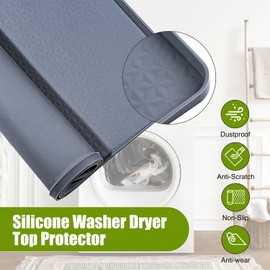 NatldGs 51.2" x 25.6" Washer and Dryer Covers for The Top - Non Slip Waterproof Silicone Mat for Laundry Room and Dryer Countertop Protector